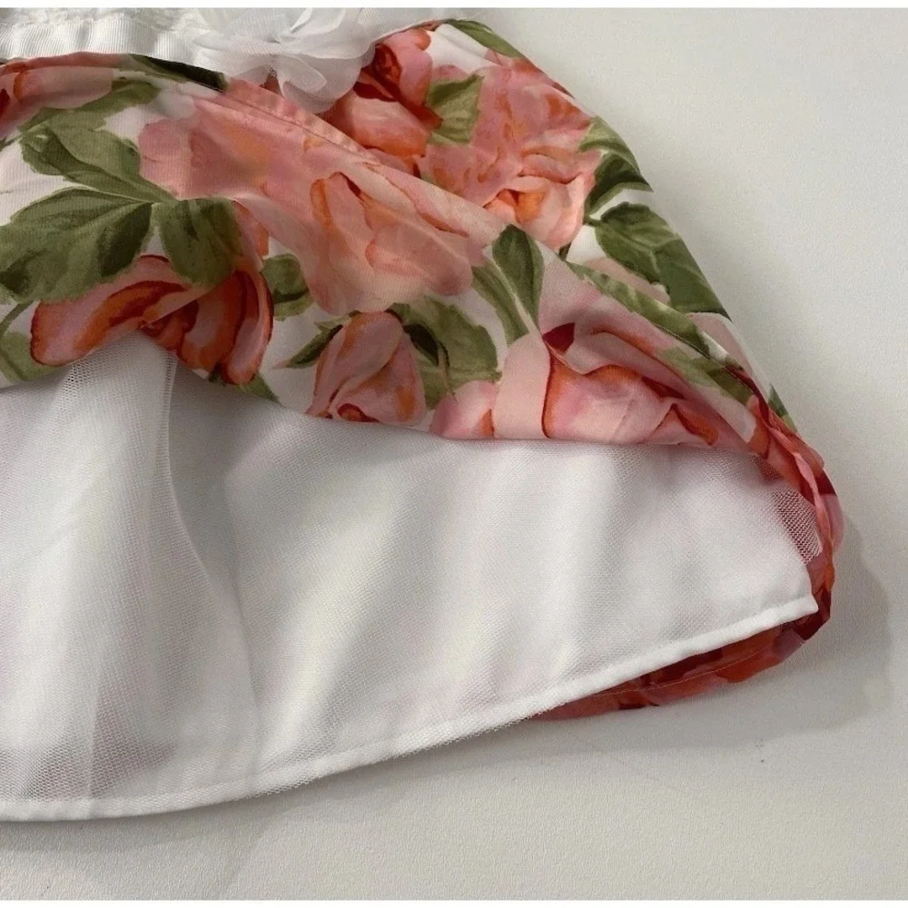 The Children's Place Floral Lace Dress Girls 3T White Pink Rose Mom & Me Kids
